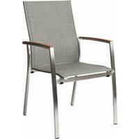 STAPELSESSEL in Holz, Metall, Textil Grau, Edelstahlfarben  - Edelstahlfarben/Grau, Basics, Holz/Textil (56/92/63cm) - Stern