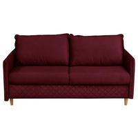 SCHLAFSOFA  in Samt Bordeaux  - Bordeaux/Naturfarben, Design, Holz/Textil (175/95/103cm) - Livetastic