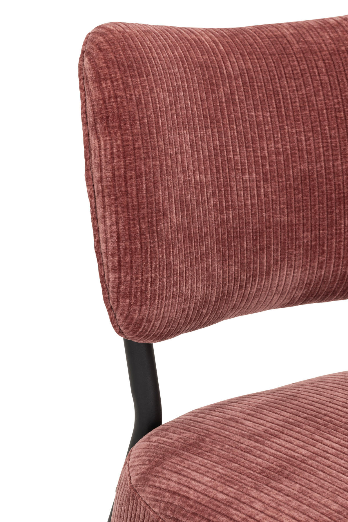 SESSEL in Cord Koralle  - Koralle/Schwarz, Design, Textil/Metall (62/76/65,5cm) - P & B