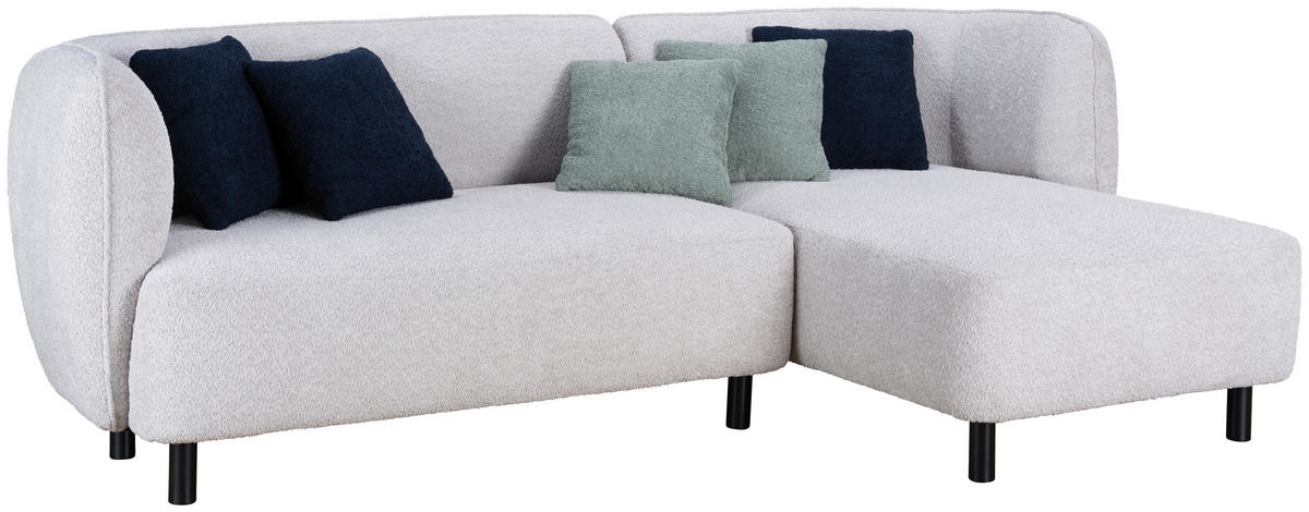 ECKSOFA Uma Beige Chenille  - Beige/Schwarz, Design, Holz/Textil (236/148cm) - Lomoco