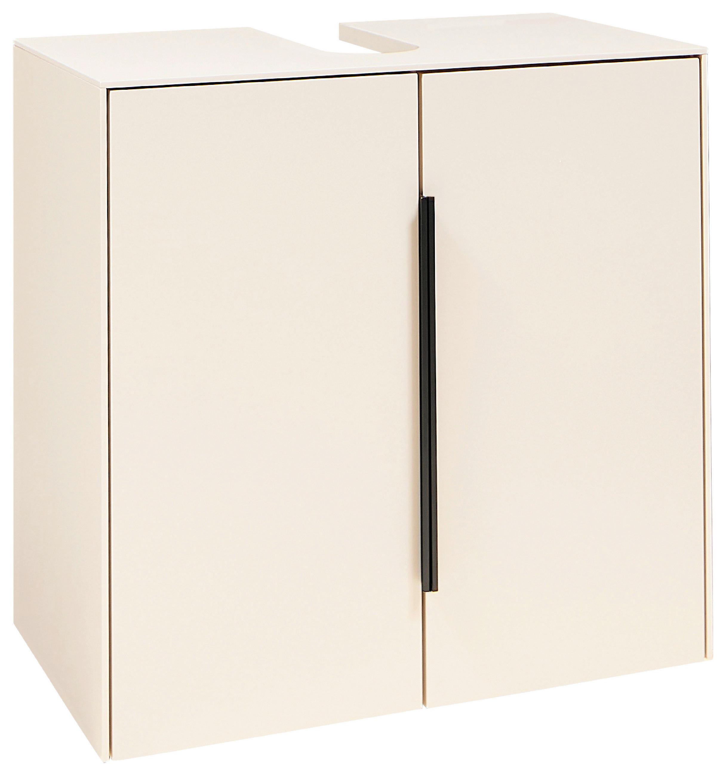 WASCHBECKENUNTERSCHRANK 60/60/33 cm  - Kaschmir/Schwarz, Design, Holzwerkstoff/Kunststoff (60/60/33cm) - home24