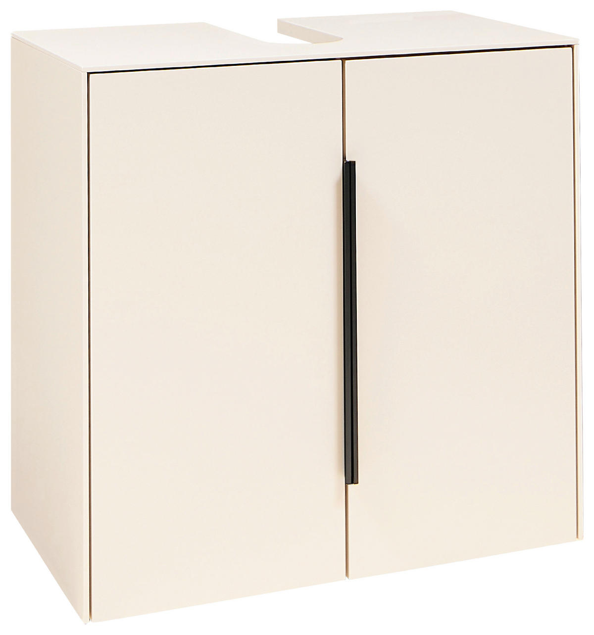 WASCHBECKENUNTERSCHRANK 60/60/33 cm  - Kaschmir/Schwarz, Design, Holzwerkstoff/Kunststoff (60/60/33cm) - home24