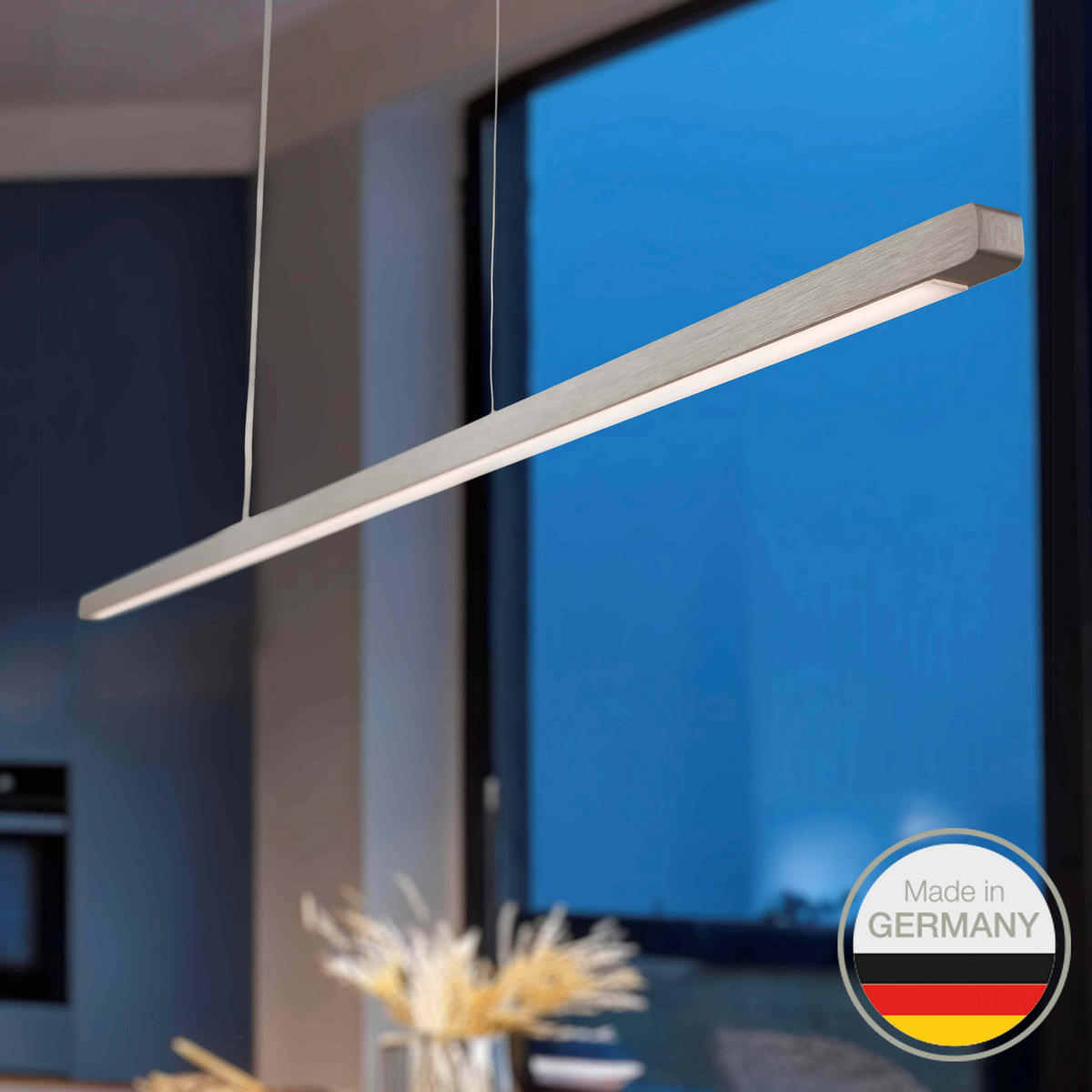 LED-HÄNGELEUCHTE 651 93/1,8/1,8 cm   - Nickelfarben, Design, Metall (93/1,8/1,8cm) - Ambiente