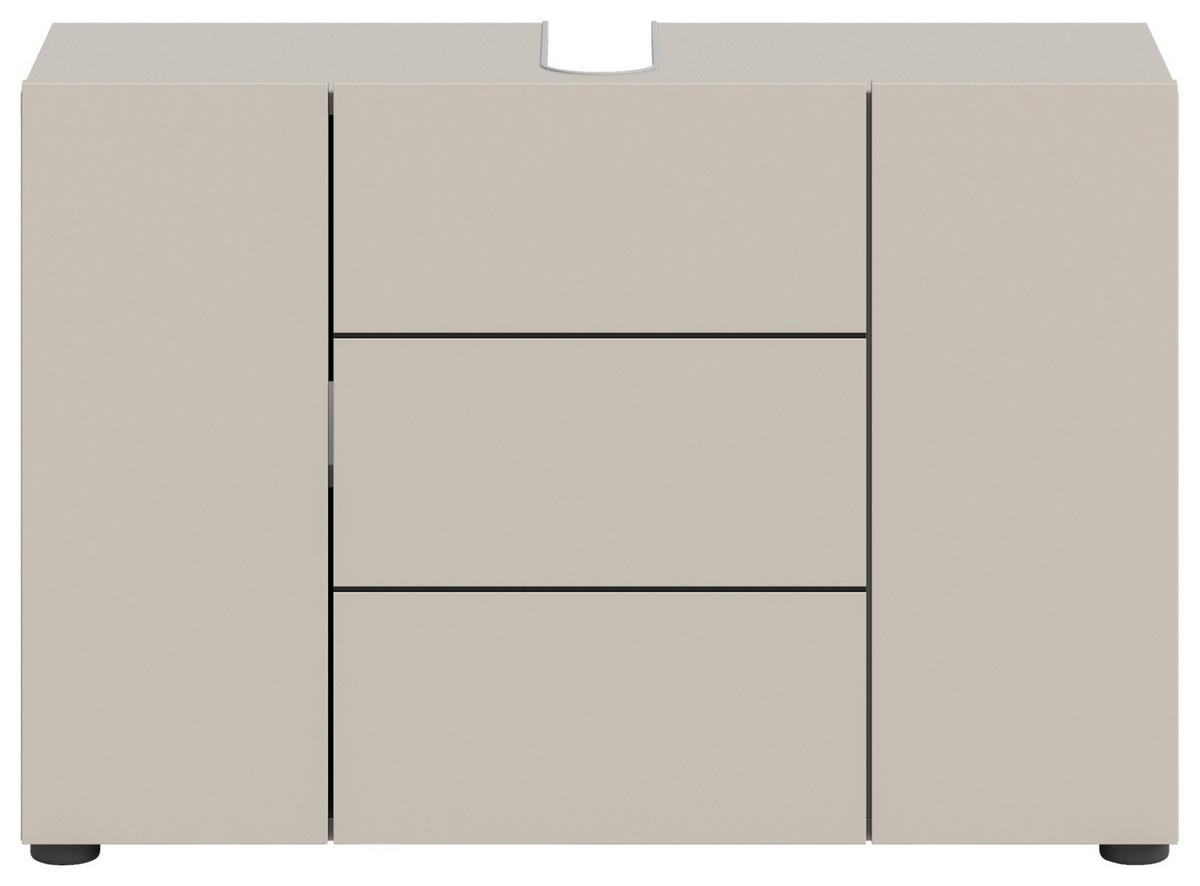 WASCHBECKENUNTERSCHRANK 82/56/34 cm  - Kaschmir/Schwarz, MODERN, Holzwerkstoff/Kunststoff (82/56/34cm) - MID.YOU