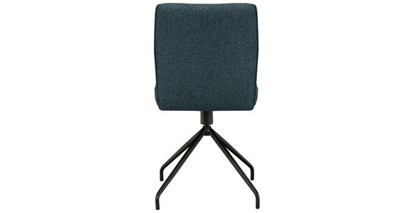 STUHL  , Stoffauswahl, Typenauswahl, Sitzfläche 360° drehbar  , Webstoff, Mikrofaser  ,  - Graublau/Schwarz, Design, Textil/Metall (49/91/60cm) - Moderano