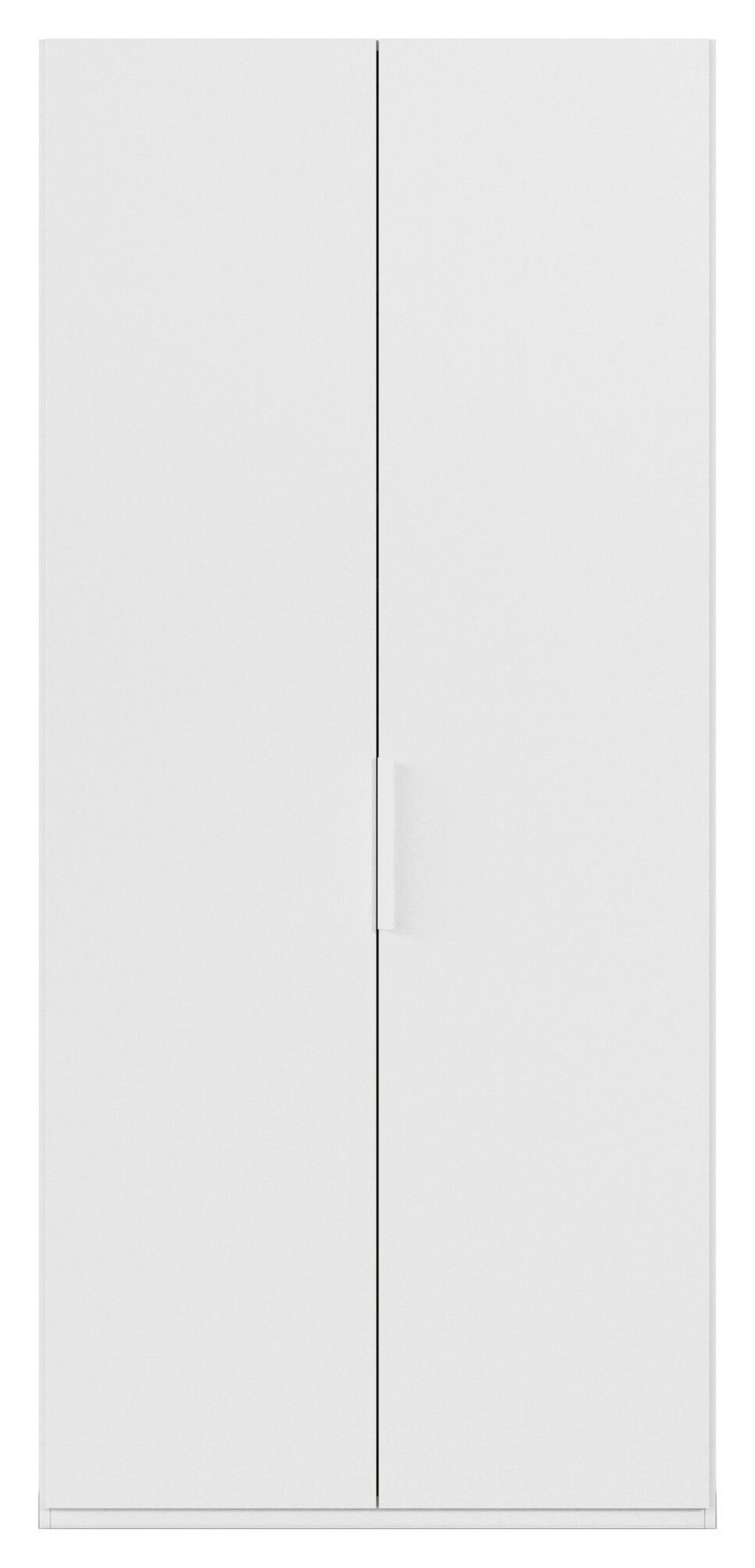 DREHTÜRENSCHRANK 101/235/61 cm,  in Weiß, 2-türig  - Weiß, Basics, Holzwerkstoff/Metall (101/235/61cm) - Novel