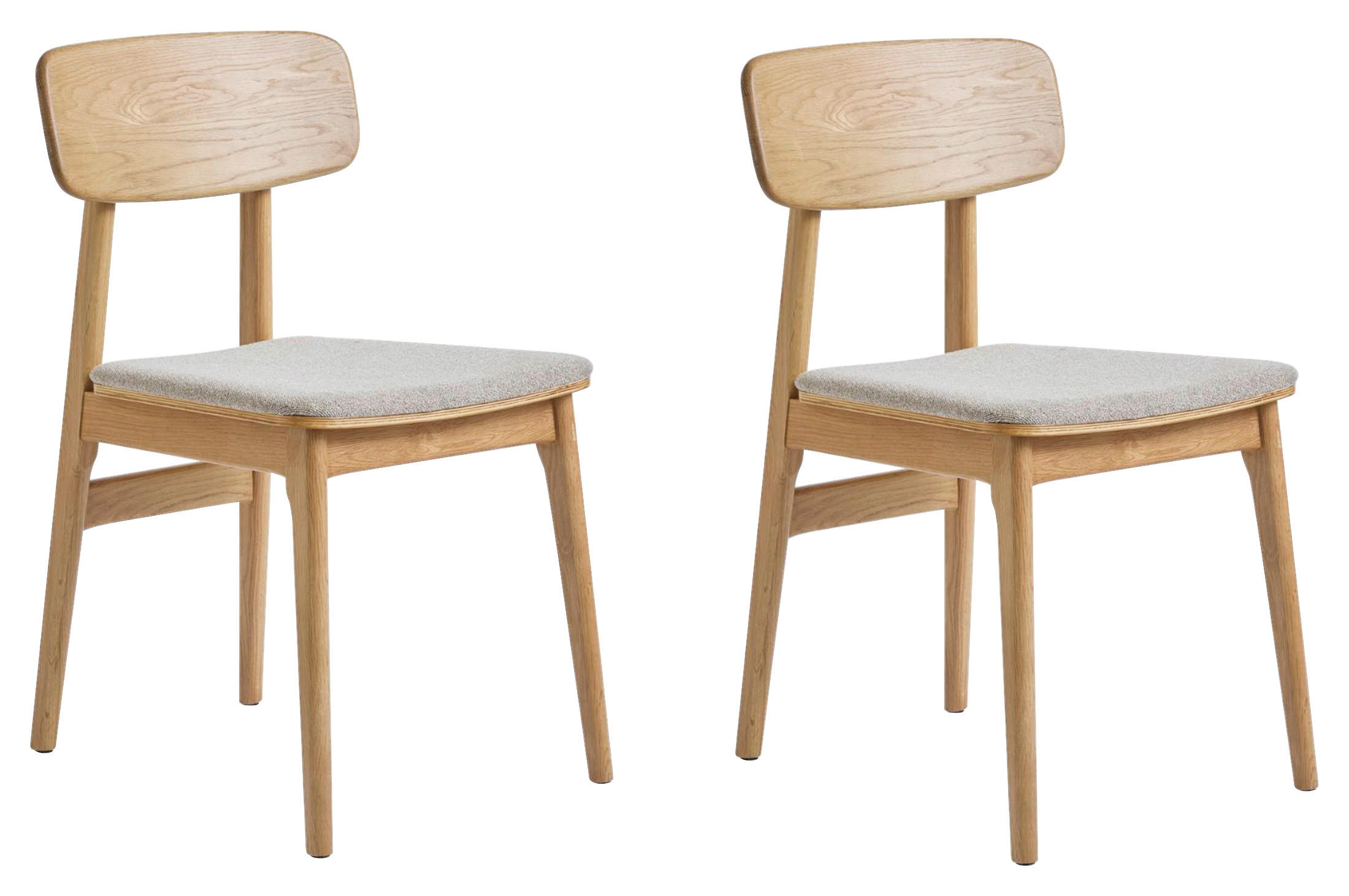STUHL-SET 2 Stück  in  - Sandfarben/Eichefarben, MODERN, Holz/Textil (46/82/55cm) - Livetastic