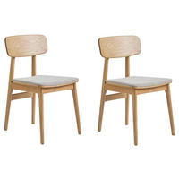 STUHL-SET 2 Stück  in  - Sandfarben/Eichefarben, MODERN, Holz/Textil (46/82/55cm) - Livetastic