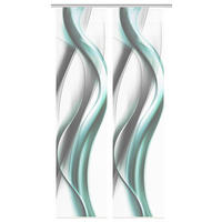 FLÄCHENVORHANG in Grau, Weiß, Mintgrün halbtransparent  - Weiß/Grau, Design, Textil (60/260cm)