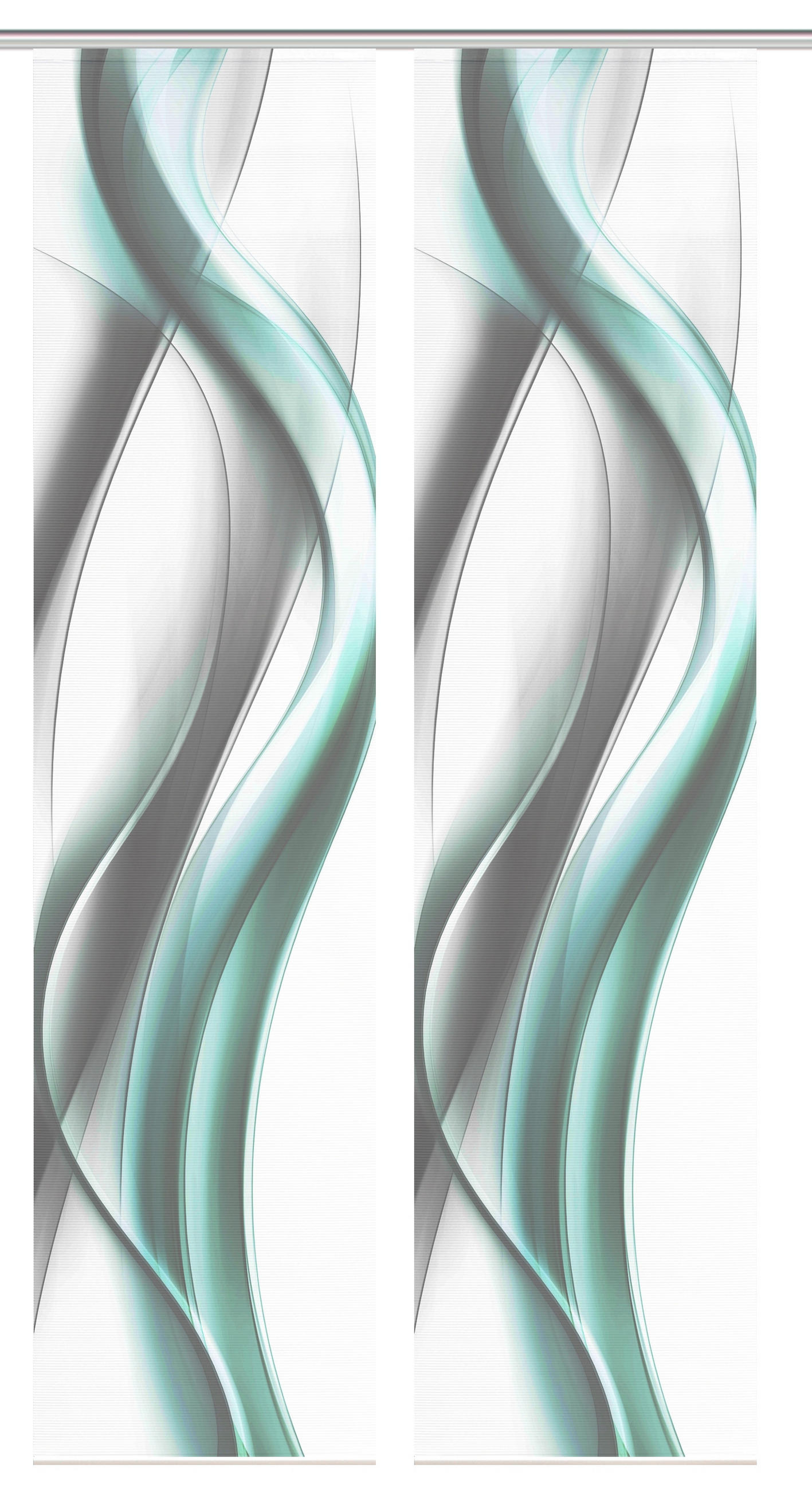 XXXLutz Flächenvorhang Cara Grau, Weiß, Mintgrün 60x260 cm