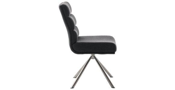 STUHL Webstoff Anthrazit, Edelstahlfarben  - Edelstahlfarben/Anthrazit, Design, Textil/Metall (47/90/64cm) - Dieter Knoll