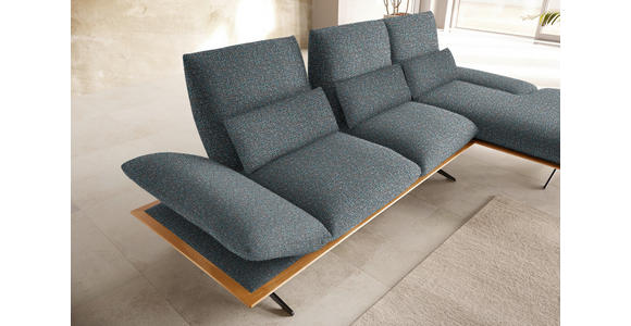 ECKSOFA in Flachgewebe Blaugrau 314/159 cm - Blaugrau/Schwarz, Design, Holz/Textil (314/159cm) - Dieter Knoll