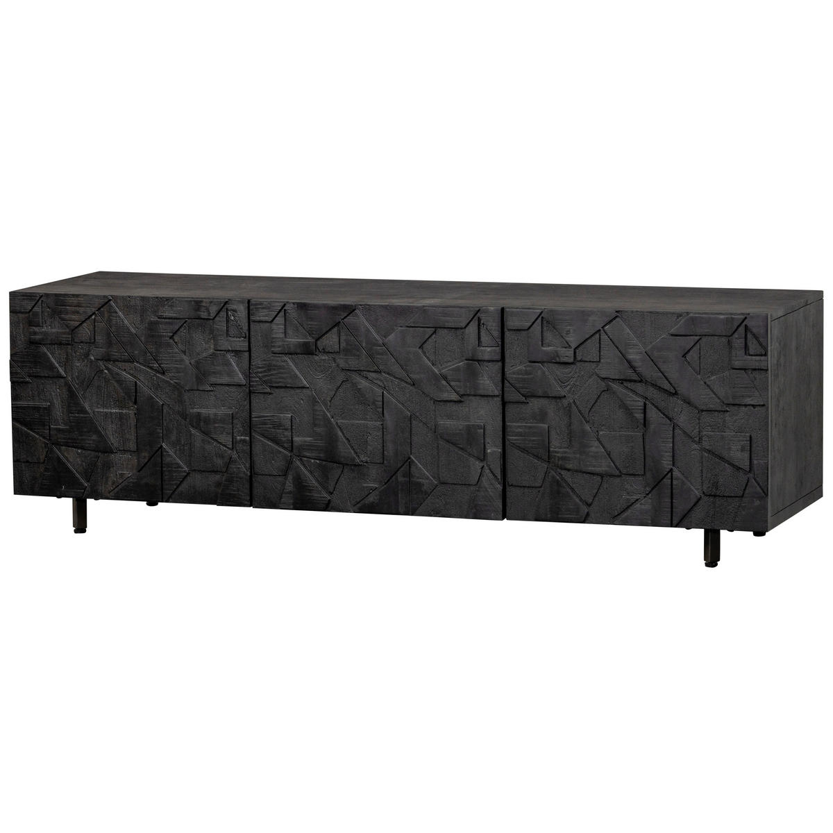 LOWBOARD Counter  in 160/50/45 cm  - Schwarz, Design, Holz (160/50/45cm) - Livetastic