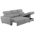 ECKSOFA Grau Mikrofaser Bettkasten, Schlaffunktion, Rücken echt, Liegefläche im Originalstoff  - Schwarz/Grau, KONVENTIONELL, Kunststoff/Textil (285/177cm) - Carryhome