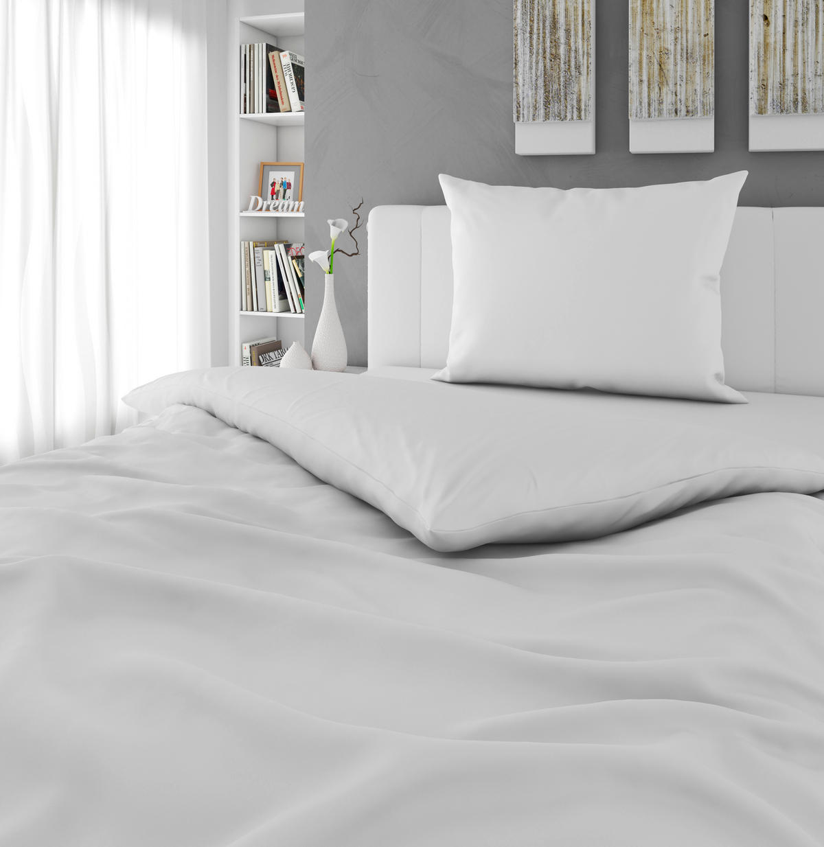 BETTWÄSCHE 2-teilig 140/200 cm  - Weiß, Basics, Textil (140/200cm) - Bio:Vio