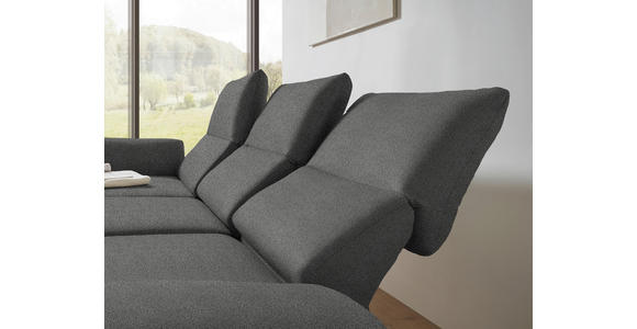ECKSOFA  in Flachgewebe Dunkelgrau  175-224/255-365 cm  - Dunkelgrau/Schwarz, Design, Textil/Metall (175-224/255-365cm) - Dieter Knoll