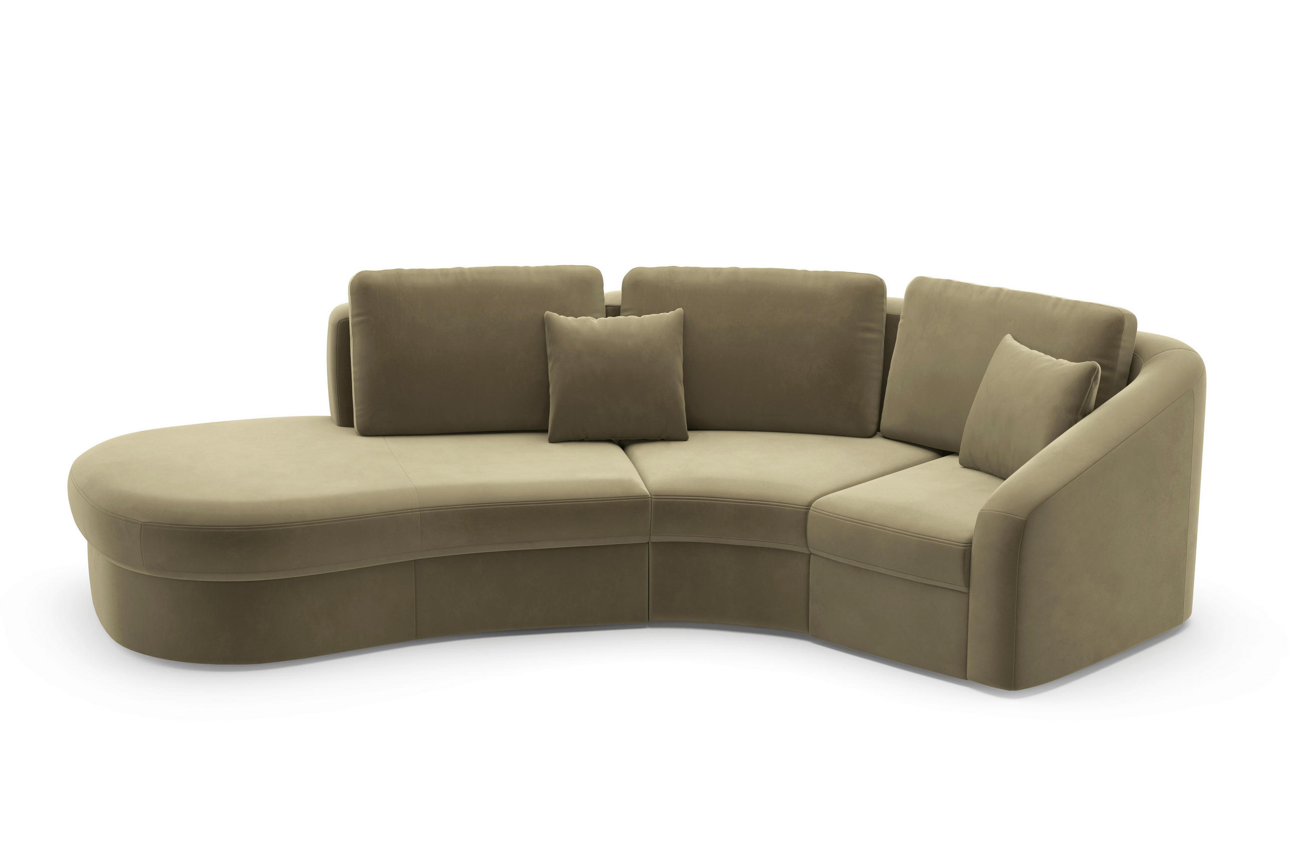 ECKSOFA in Samt Olivgrün  - Schwarz/Olivgrün, Modern, Kunststoff/Textil (230/266cm) - Sit & More