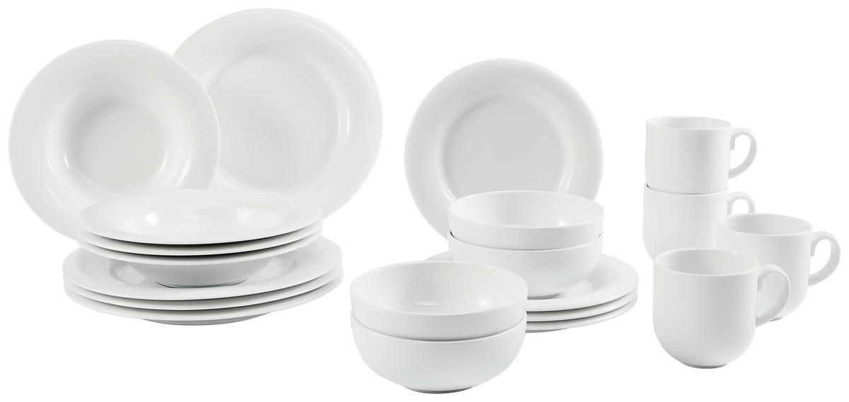 KOMBISERVICE Weiß Casina 20-teilig 4 Personen  - Weiß, Basics, Keramik (32/42/31cm) - Rosenthal