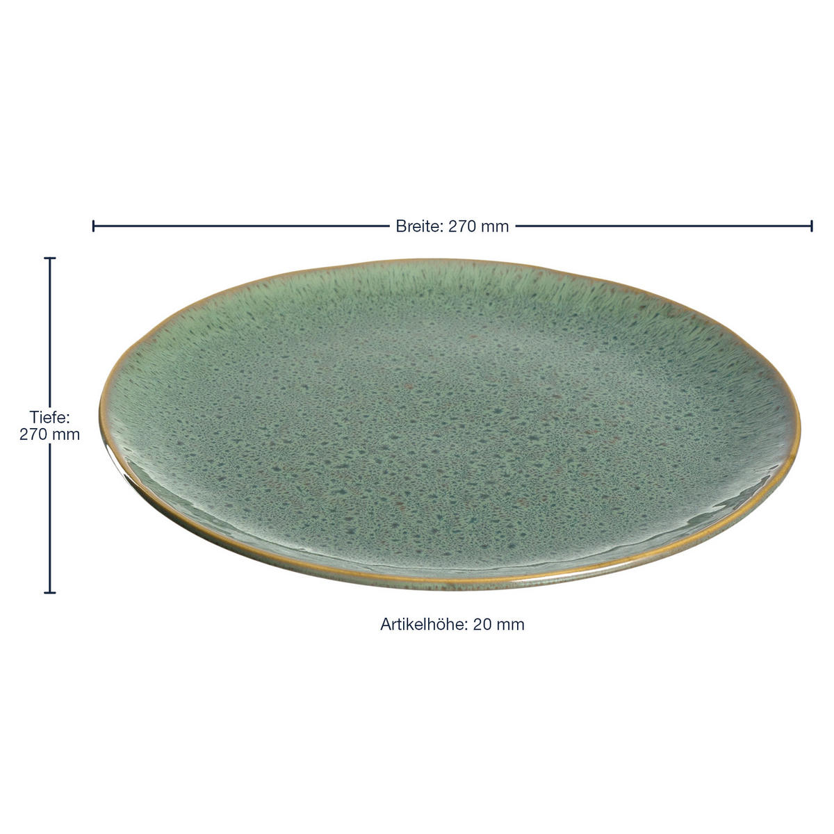 SPEISETELLERSET Matera 6-teilig  - Grün, LIFESTYLE, Keramik (27cm) - Leonardo