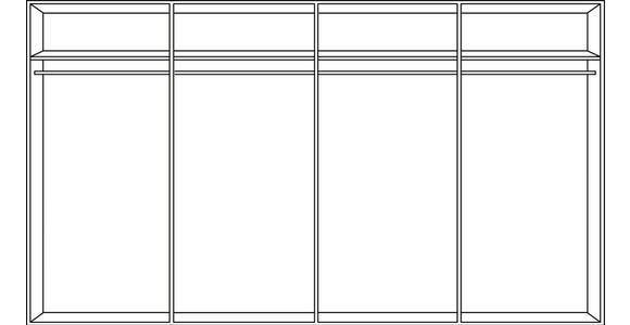 SCHWEBETÜRENSCHRANK  in Graphitfarben, Sahara  - Schwarz/Graphitfarben, KONVENTIONELL, Glas/Holzwerkstoff (360/236/64cm) - Carryhome