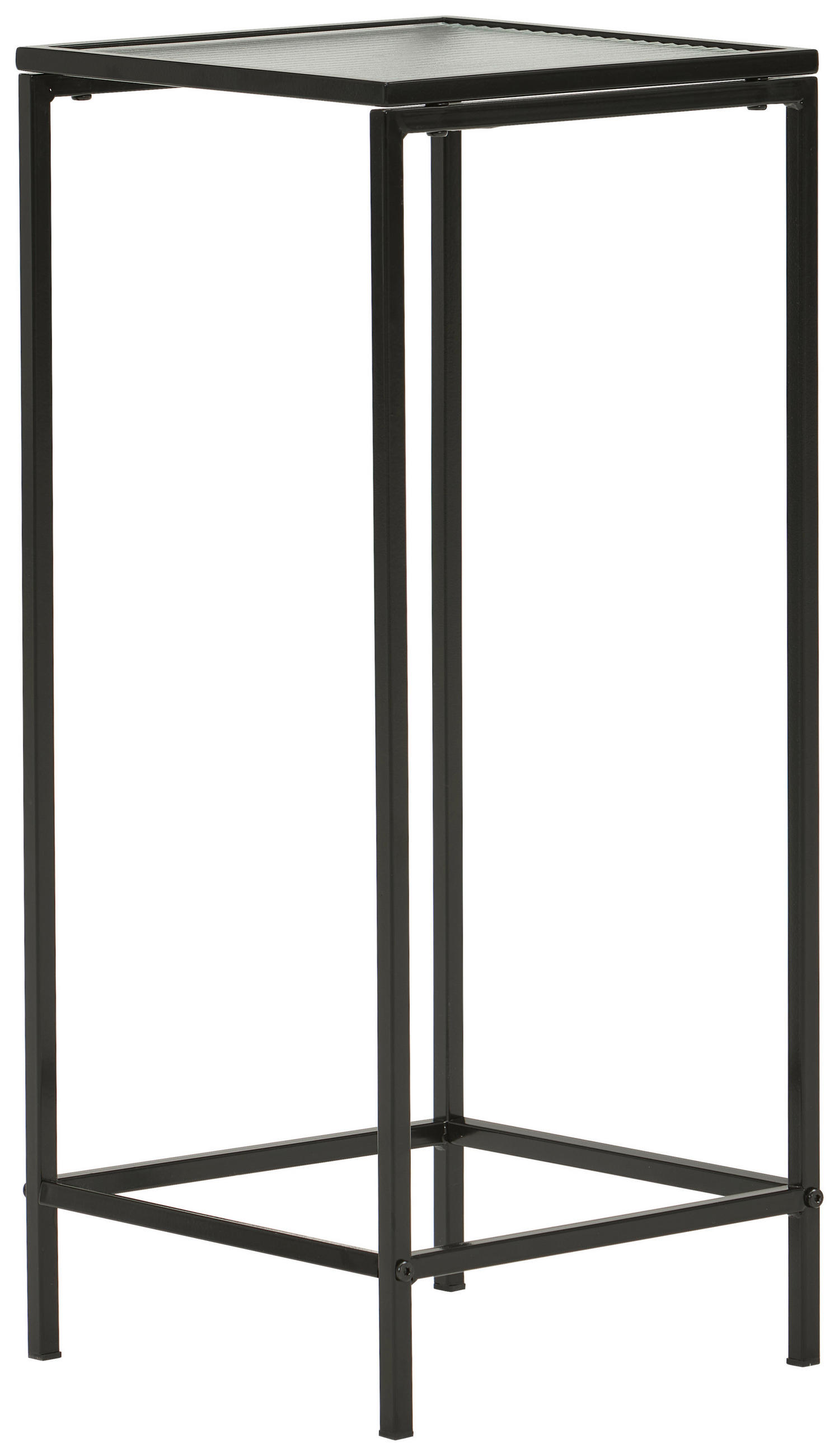 BEISTELLTISCH in Metall, Glas 30/30/70 cm  - Schwarz, Basics, Glas/Metall (30/30/70cm) - Xora