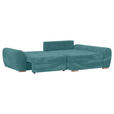 ECKSOFA in Cord Petrol  - Eichefarben/Petrol, KONVENTIONELL, Holz/Textil (276/177cm) - Carryhome