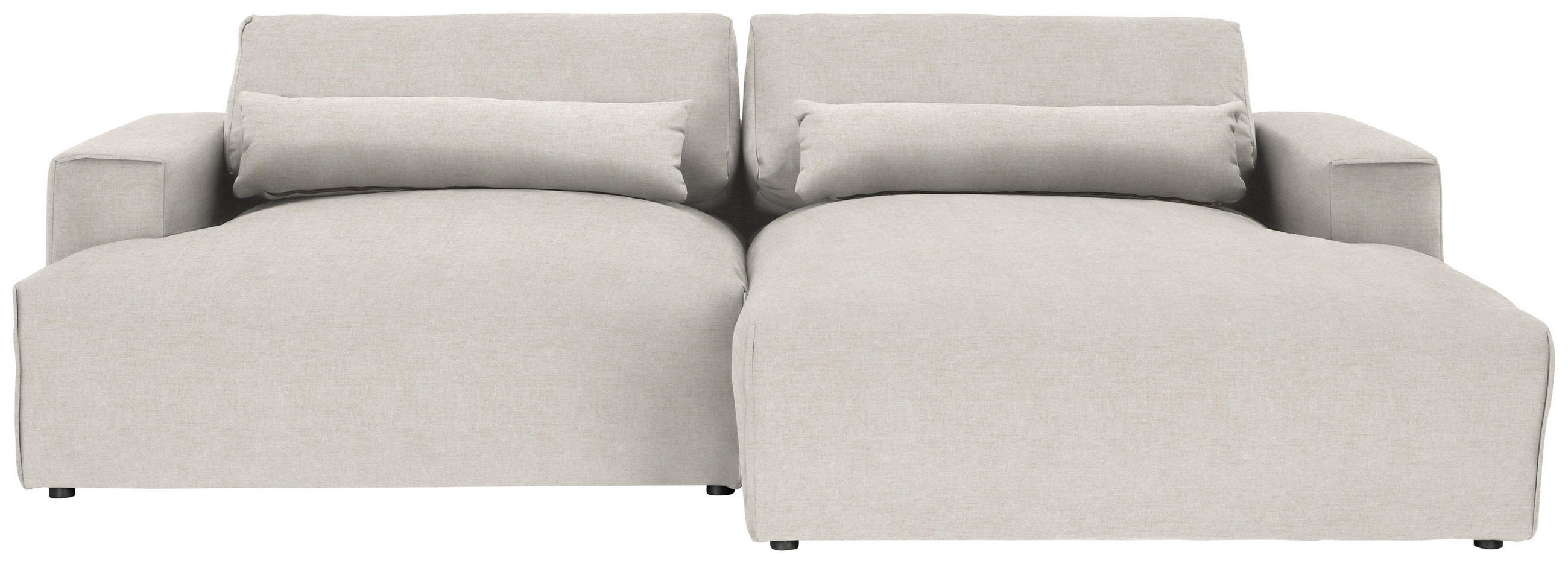 ECKSOFA Felicia in Struktur Creme  267/187 cm  - Creme/Schwarz, Design, Kunststoff/Textil (267/187cm) - Stylife