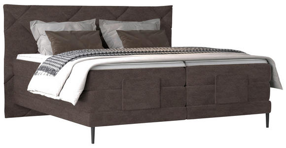 BOXSPRINGBETT 180/200 cm  in Graubraun  - Graubraun/Schwarz, KONVENTIONELL, Textil/Metall (180/200cm) - Esposa