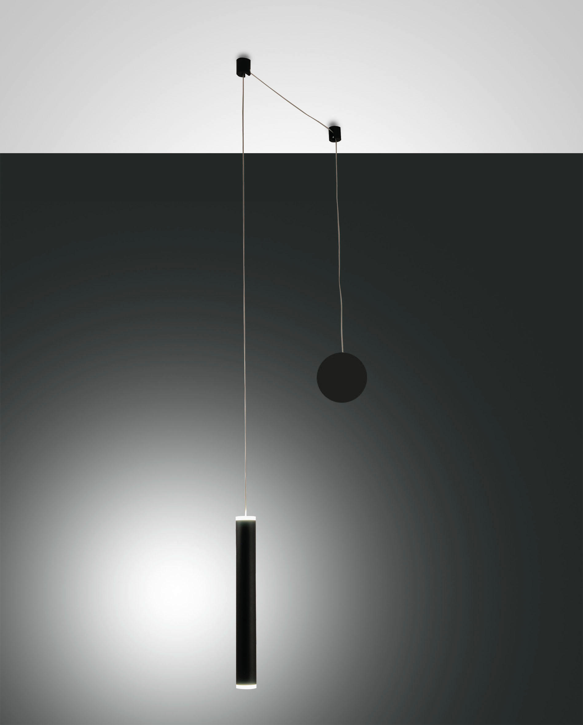 LED-PENDELLEUCHTE PRADO 3,7/500 cm - Schwarz, Design, Metall (3,7/500cm) - Fabas Luce