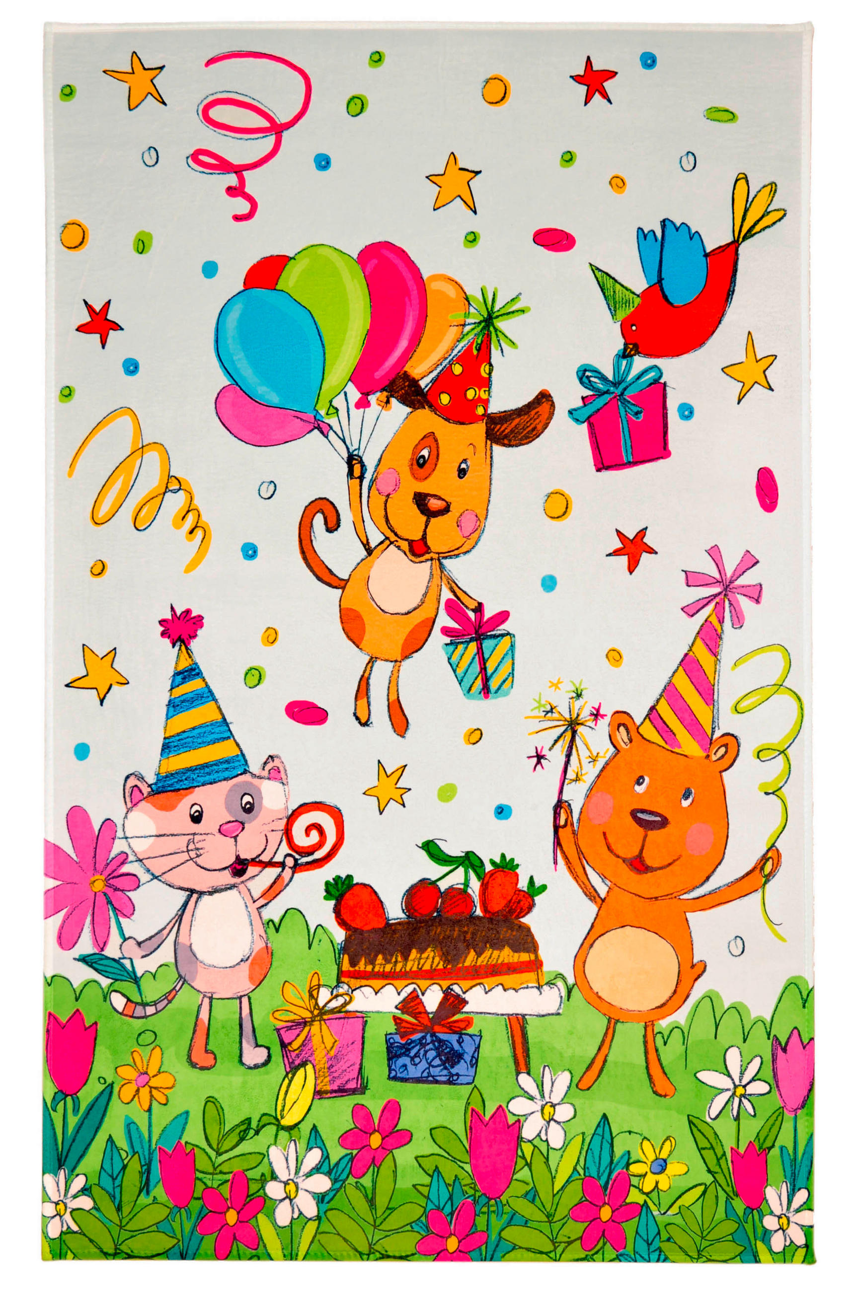 Kinderteppich Tiere Multicolor Lovely Kids 100x160 cm