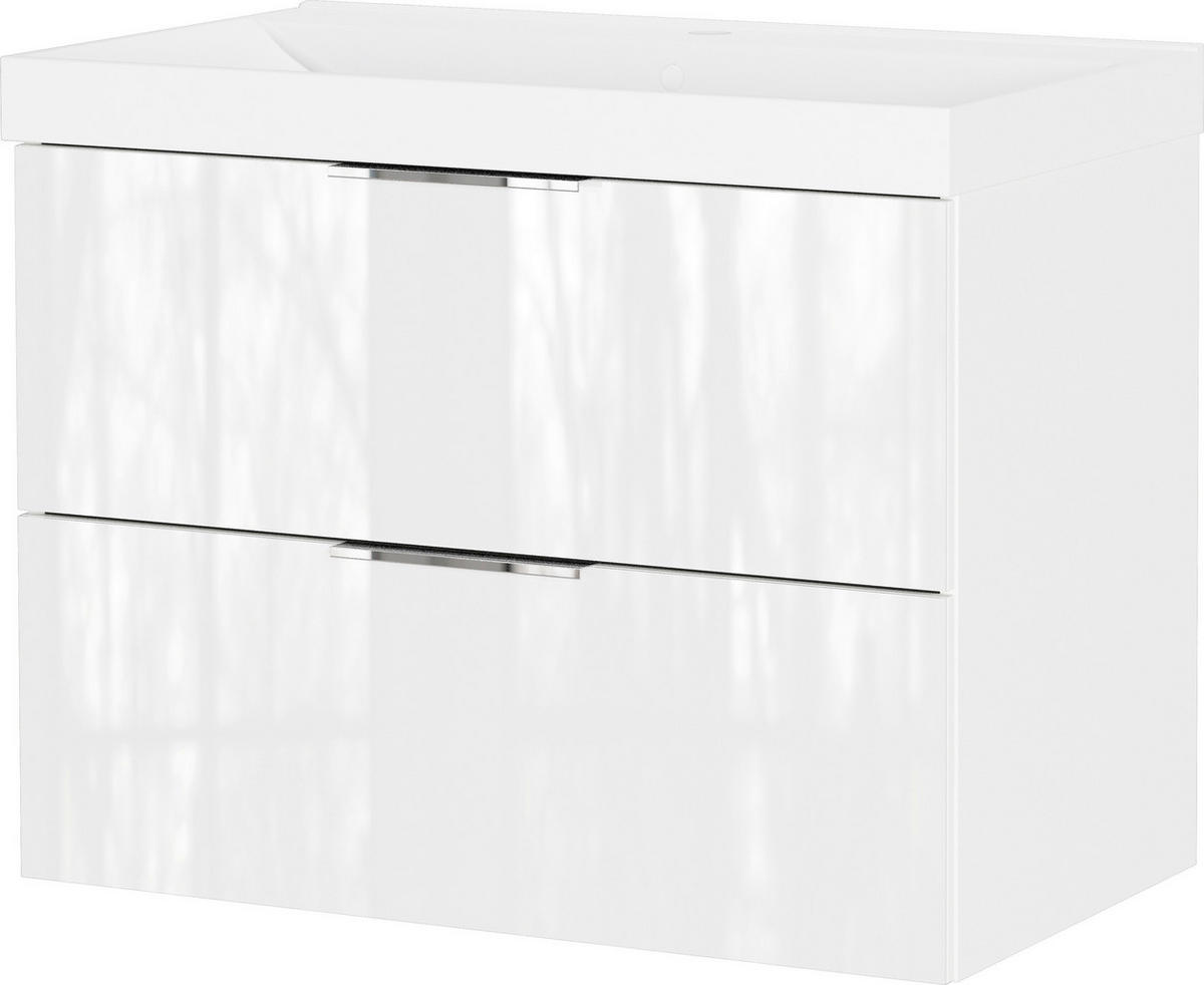 WASCHTISCHKOMBI  - Chromfarben/Weiß, Design, Glas/Keramik (81/65/46cm) - Germania