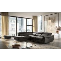 ECKSOFA  in Lederlook Echtleder Dunkelbraun  210/265 cm  - Chromfarben/Dunkelbraun, Design, Leder/Textil (210/265cm) - Livetastic