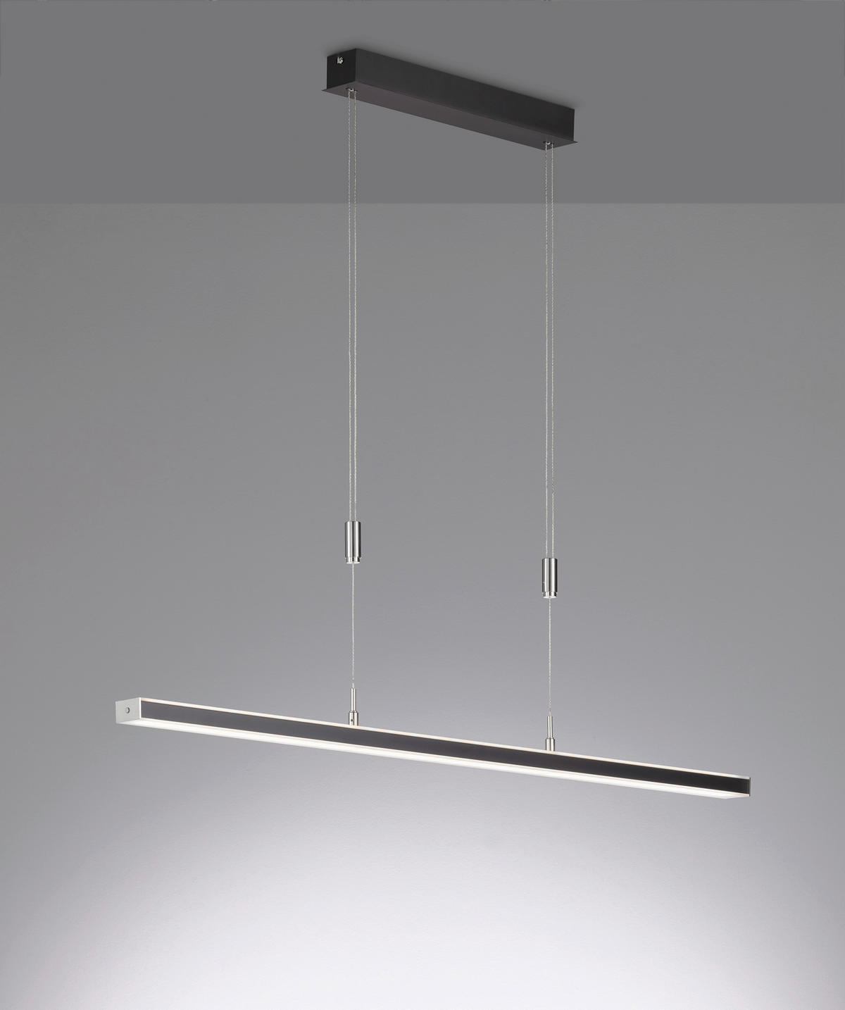 LED-HÄNGELEUCHTE Vitan TW 115/7/90 cm   - Schwarz/Nickelfarben, Design, Metall (115/7/90cm) - Fischer & Honsel