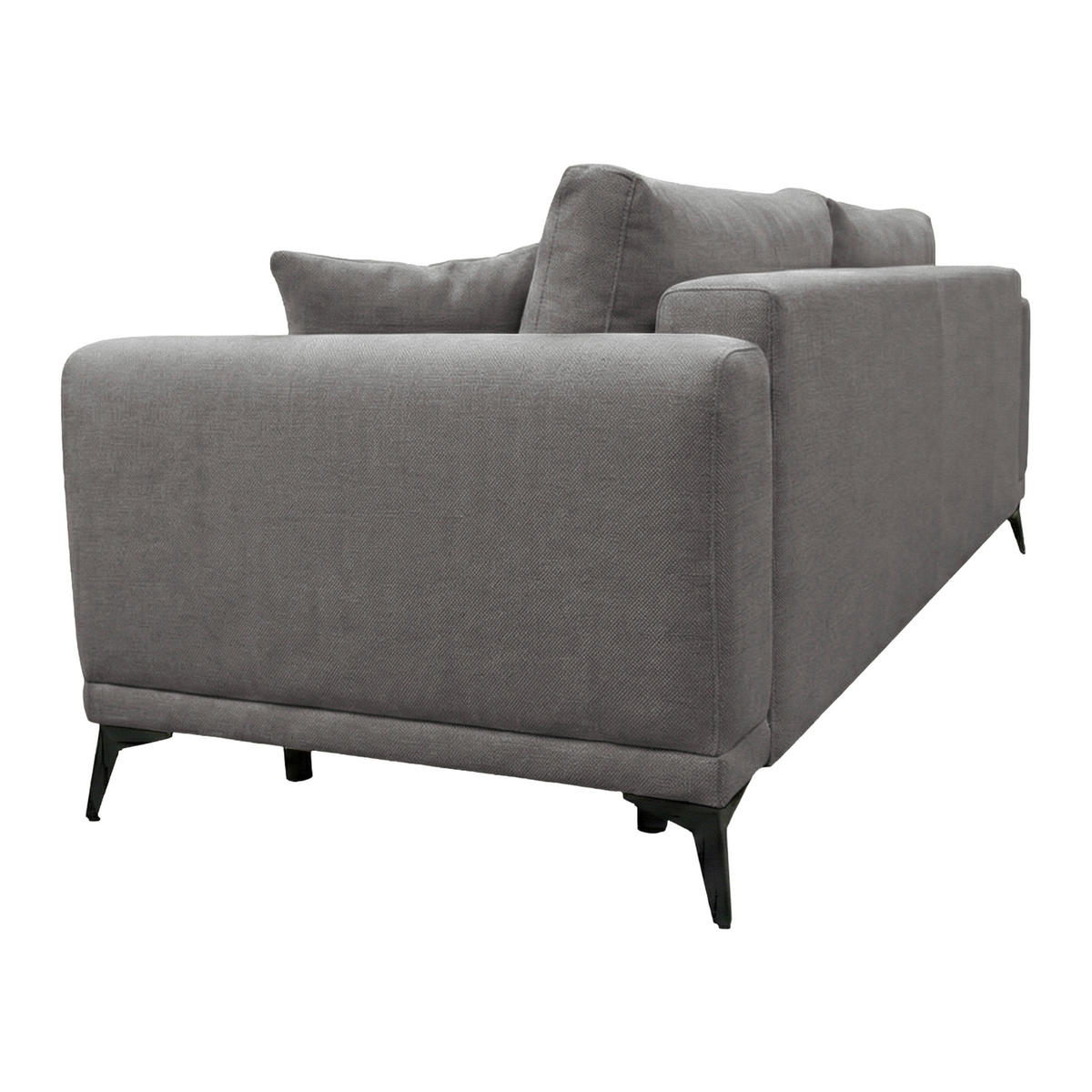 SCHLAFSOFA GRANDE in Chenille Dunkelgrau  - Dunkelgrau/Schwarz, Design, Textil/Metall (238/83/98cm) - MID.YOU