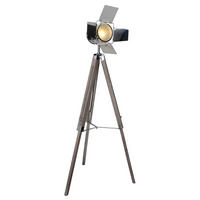 STEHLEUCHTE 71/100-140 cm    - Chromfarben/Braun, Design, Holz/Metall (71/100-140cm) - Näve