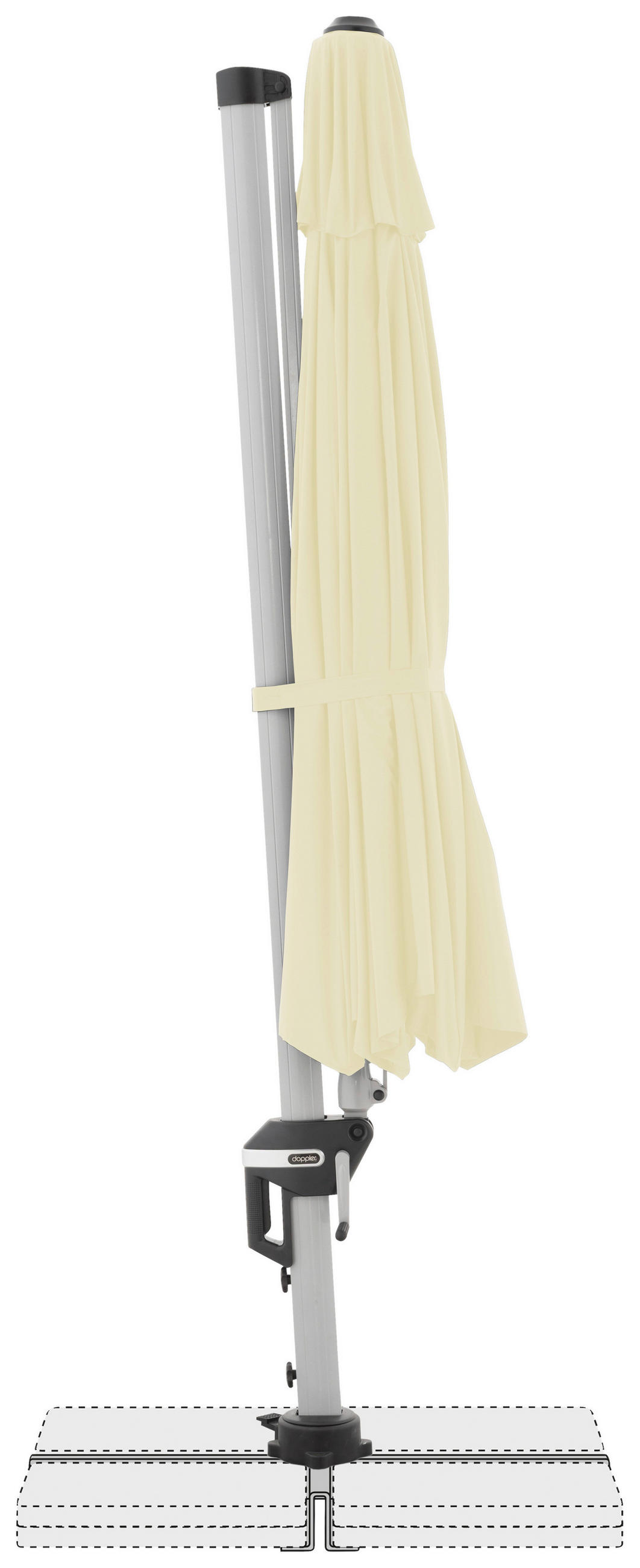 AMPELSCHIRM 370 cm Naturfarben  - Silberfarben/Naturfarben, Basics, Textil/Metall (370cm) - Doppler