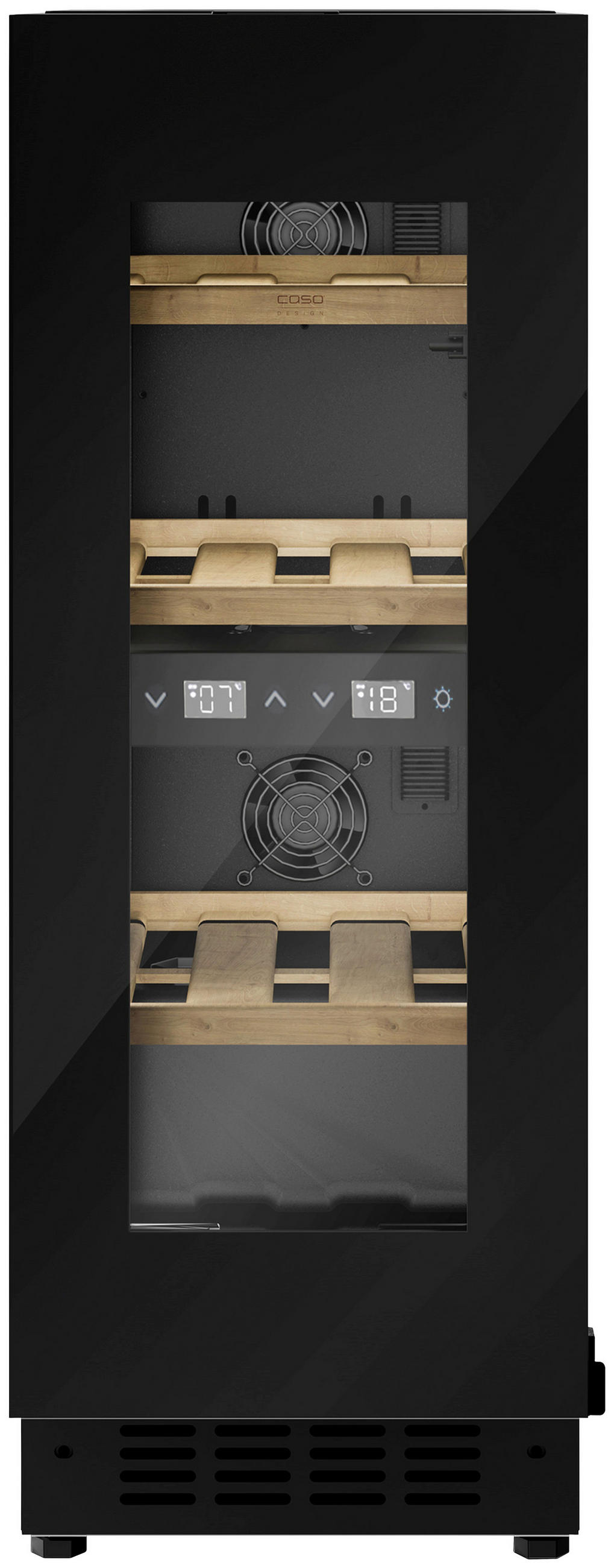 WEINKÜHLSCHRANK WineExcellence WEU 18  - Schwarz, Basics, Glas (29,5/81,8/56,2cm) - CASO Design