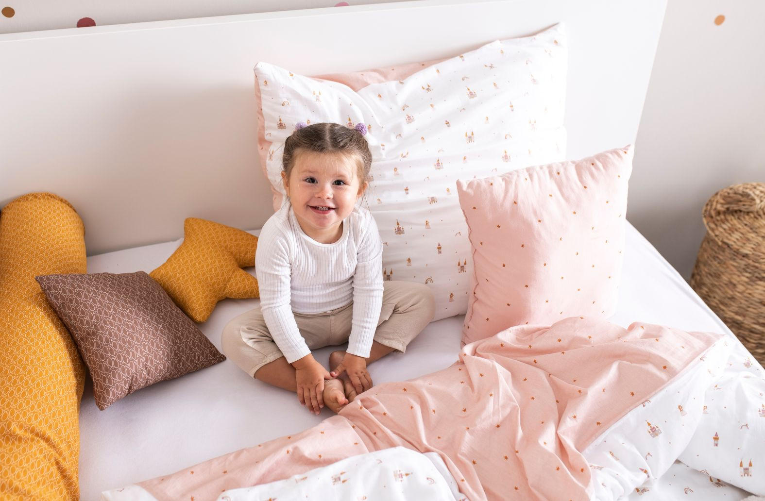 BABYBETTWÄSCHE 100/135 cm  - Rosa/Weiß, Basics, Textil (100/135cm) - Träumeland