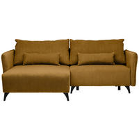 ECKSOFA Senfgelb Cord  - Senfgelb/Schwarz, Design, Textil/Metall (175/254cm) - Stylife