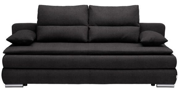 SCHLAFSOFA in Webstoff Anthrazit - Anthrazit/Silberfarben, KONVENTIONELL, Kunststoff/Textil (207/94/90cm) - Venda