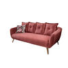 3-SITZER-SOFA Velours Multicolor, Koralle  - Koralle/Buchefarben, MODERN, Holz/Textil (236/94/103cm) - Livetastic