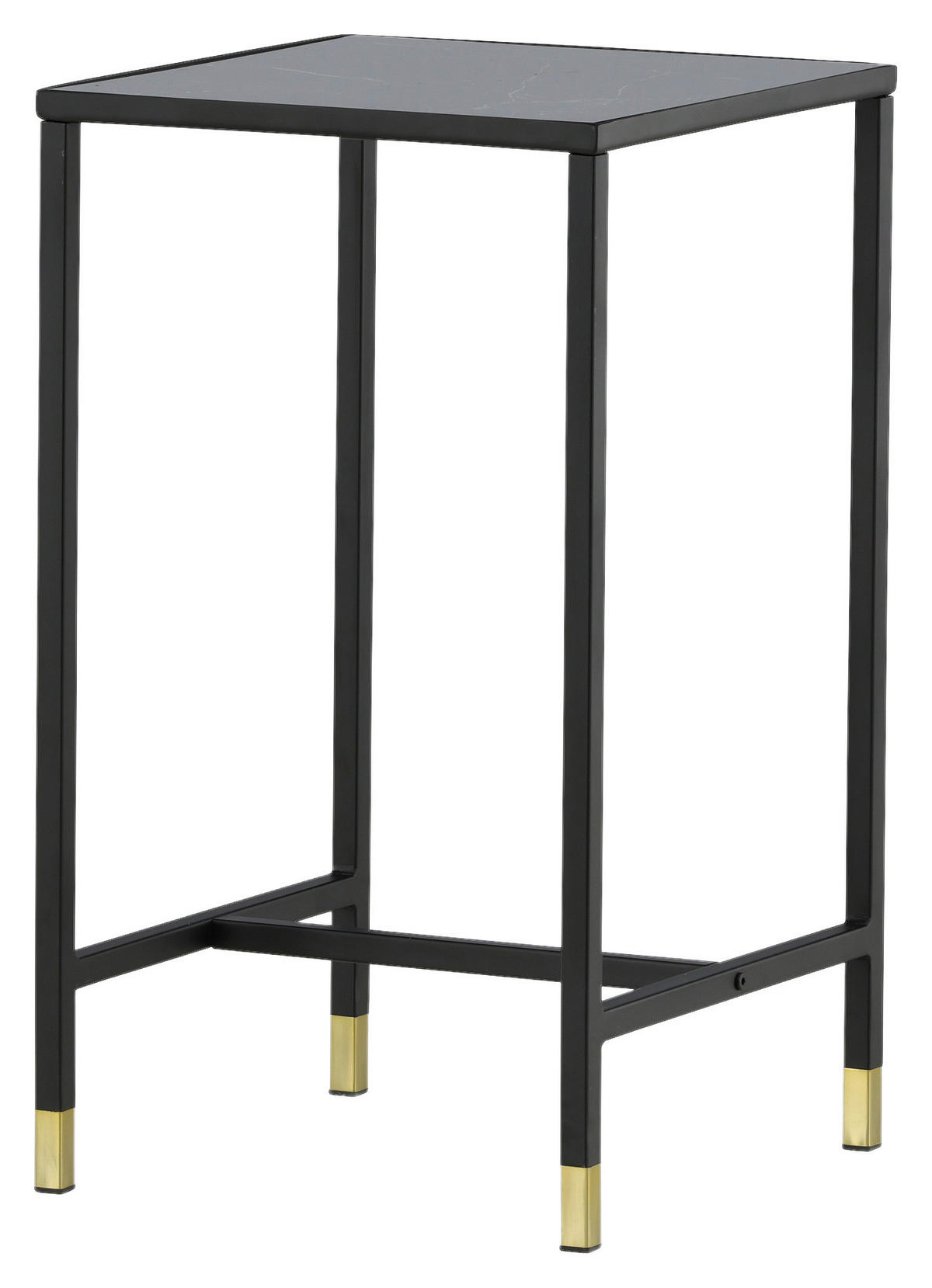 BEISTELLTISCH 40/40/70 cm Schwarz, Messingfarben quadratisch  - Messingfarben/Schwarz, Design, Glas/Metall (40/40/70cm) - Livetastic