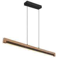 LED-HÄNGELEUCHTE 85/7/120 cm    - Weiss/Dunkelbraun, Natur, Kunststoff/Metall (85/7/120cm) - Globo