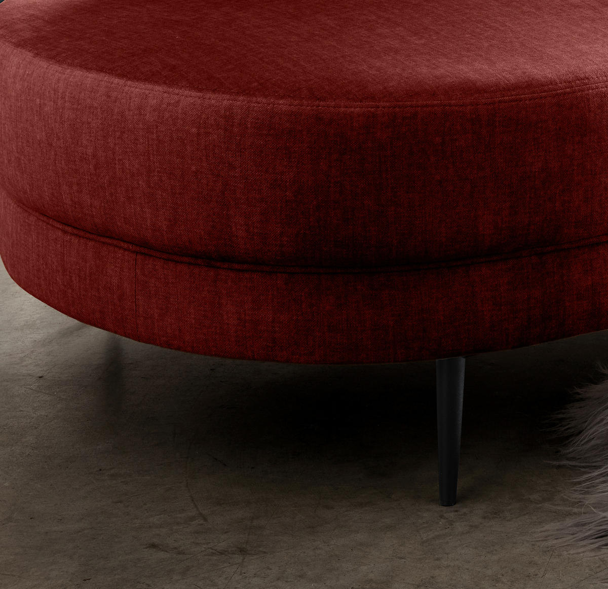 OTTOMANE Velours Koralle  - Koralle/Schwarz, MODERN, Textil/Metall (211/85/102cm) - Livetastic