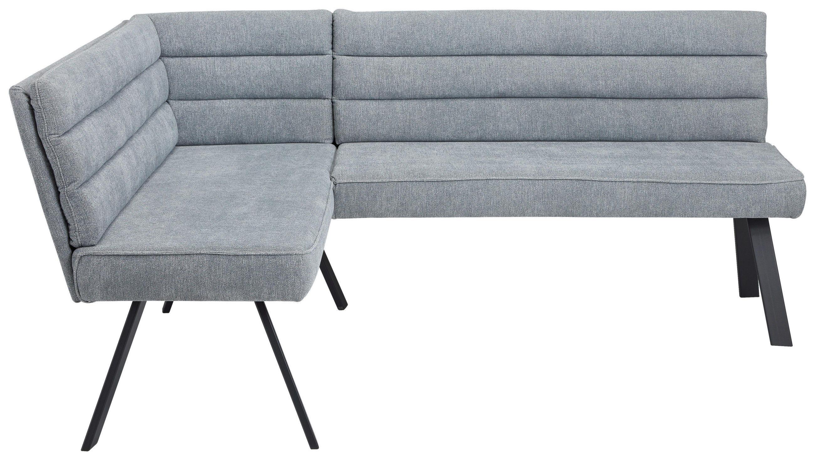 ECKBANK 140/175 cm beflockt Blau, Grau, Schwarz   - Blau/Schwarz, Design, Textil/Metall (140/175cm) - Cantus