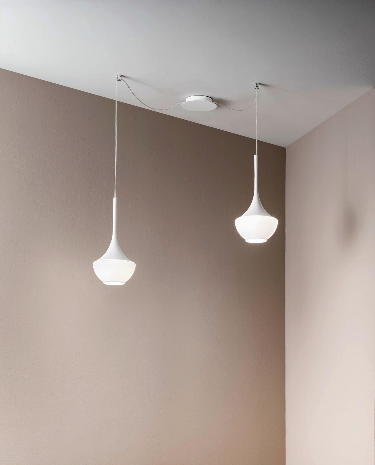 PENDELLEUCHTE 700/350 cm  - Weiß, Design, Glas/Metall (700/350cm) - Fabas Luce