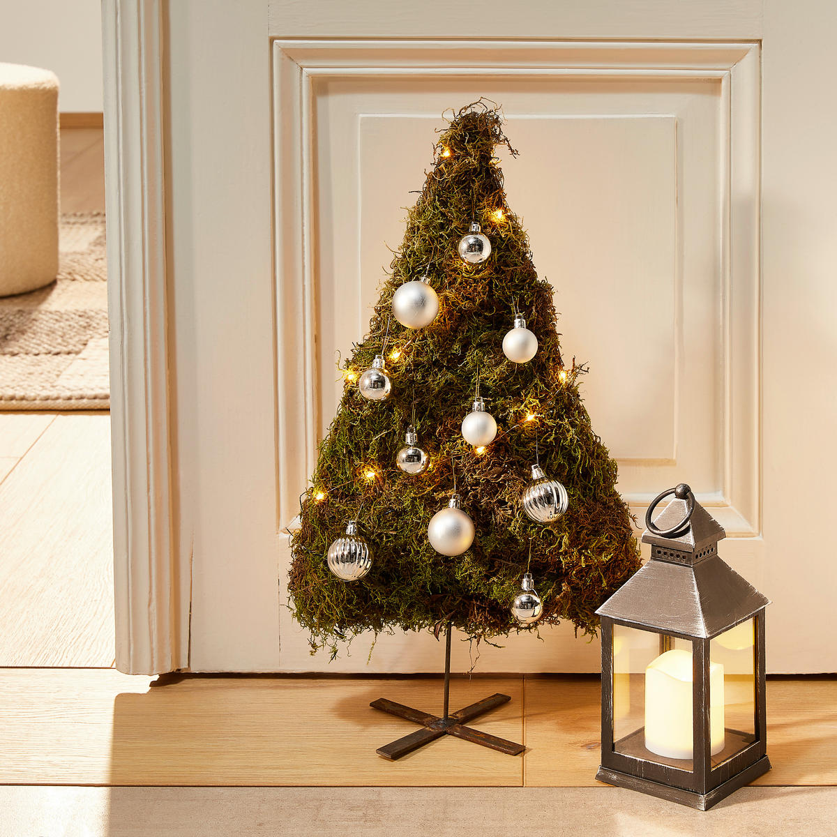 DEKOWEIHNACHTSBAUM  - Grün, Basics, Naturmaterialien/Metall (50cm) - X-Mas