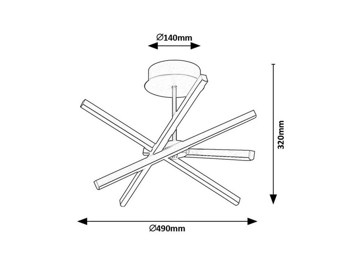 STROPNA LED-SVETILKA  Matilde /1200 lm/4000 K// - črna/bela, Design, kovina/umetna masa (49/49/32cm)