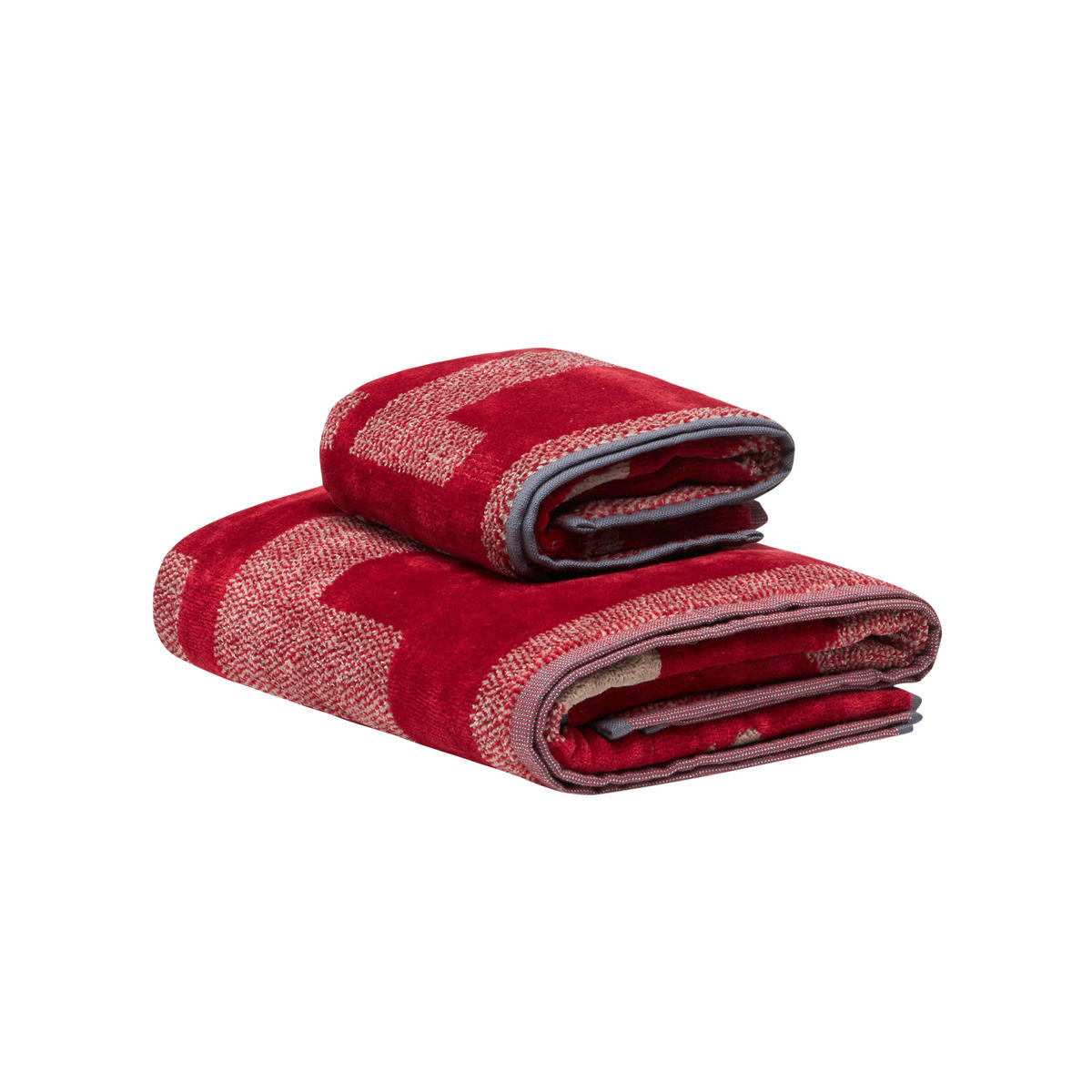 FROTTIERSET SMILE Rot 2-teilig  - Rot, Basics, Textil - Diesel