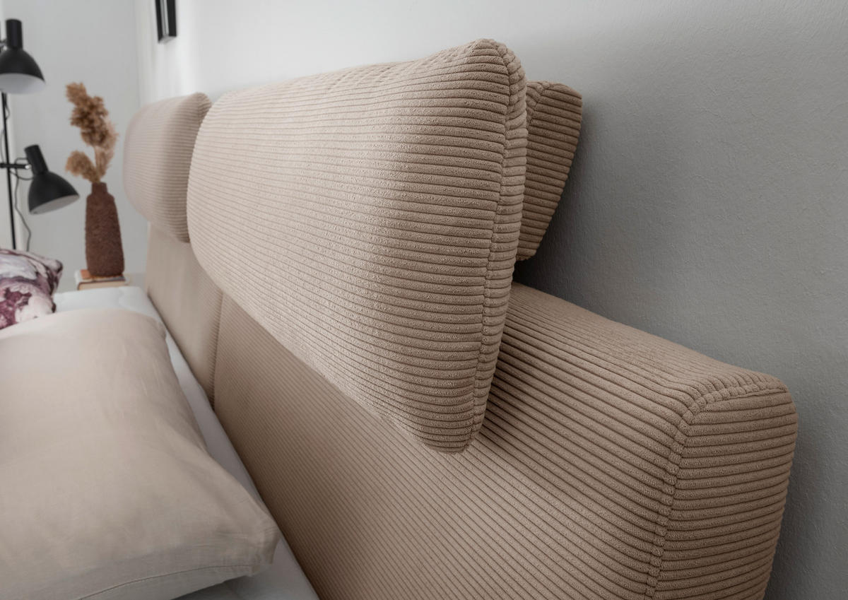 BOXSPRINGBETT 180/200 cm  in Graubraun  - Graubraun/Schwarz, MODERN, Kunststoff/Textil (180/200cm) - Beldomo - Sleep